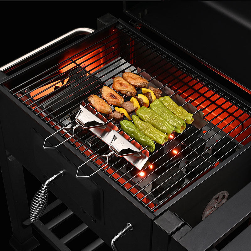 Barbecue Fork Barbecue Skewer Holder Touch-free Stainless Steel