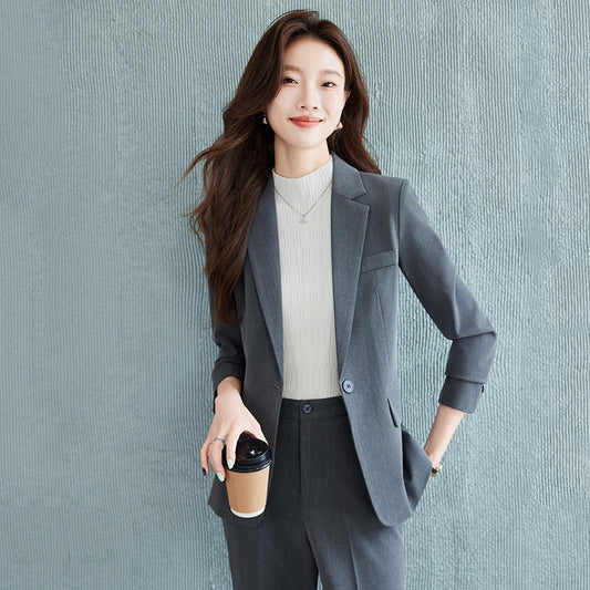 Long-sleeve Professional Suit With Dress Pants
