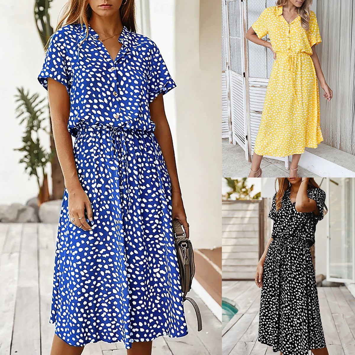 Women's Floral-Print Short-Sleeve Dress