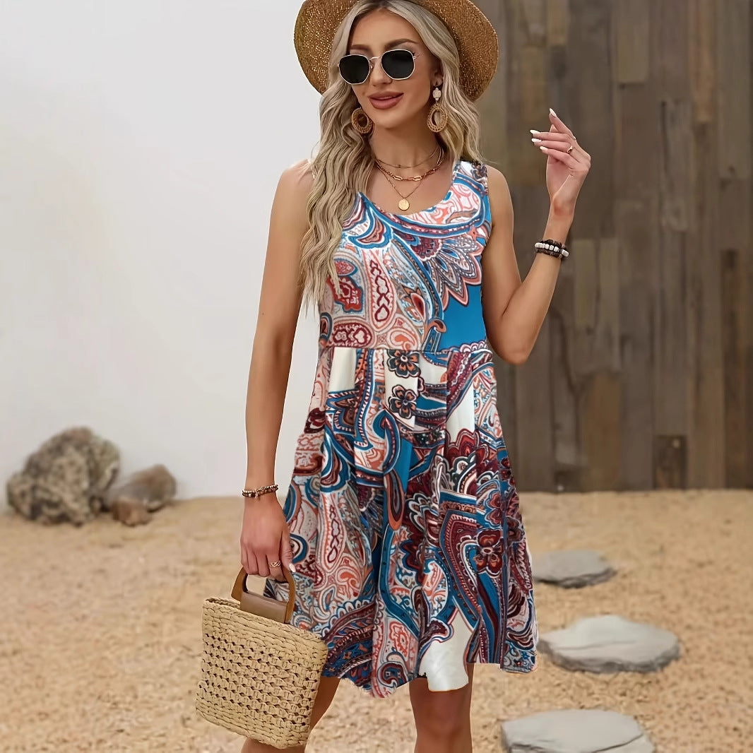 Strapless Dress with Floral Print