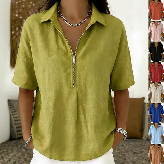 Short-Sleeve T-Shirt - Zip-Up