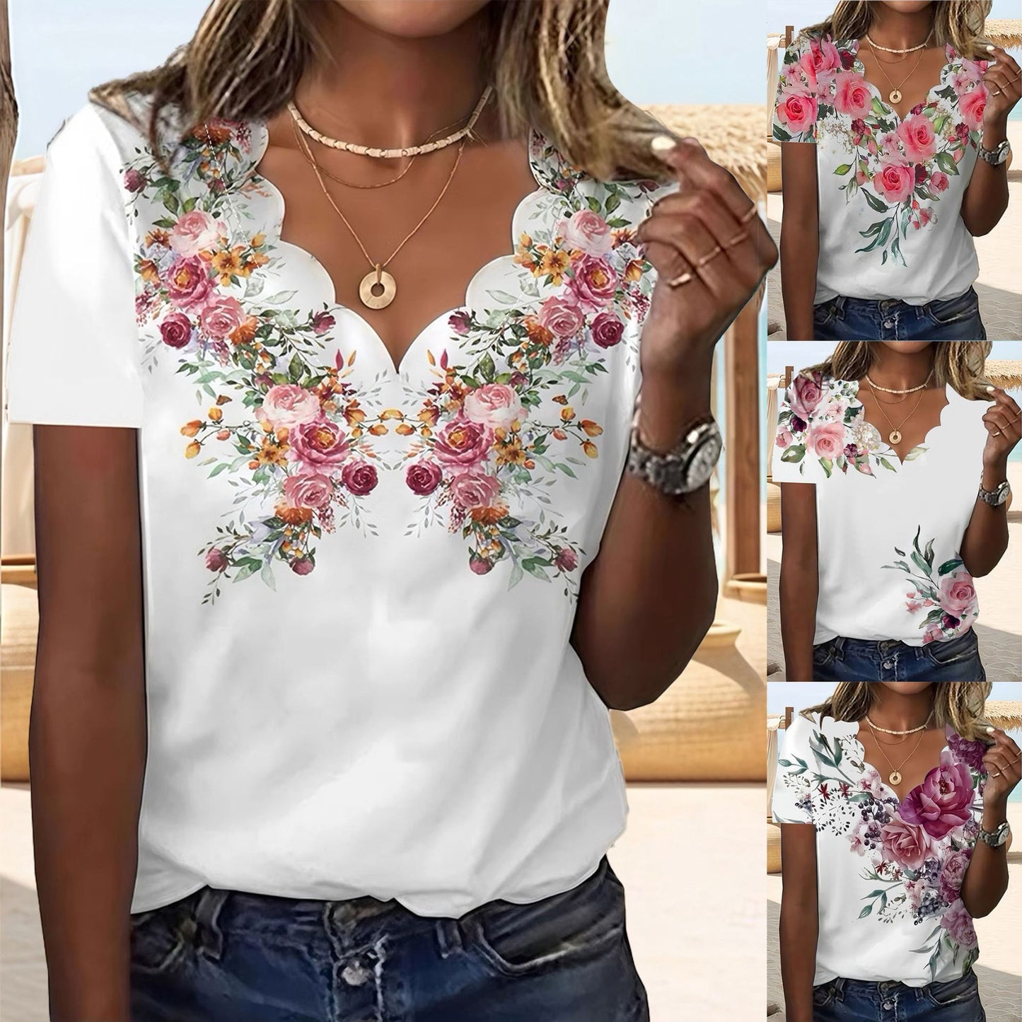 Casual Chic Plus-size Womens Short-sleeve Top