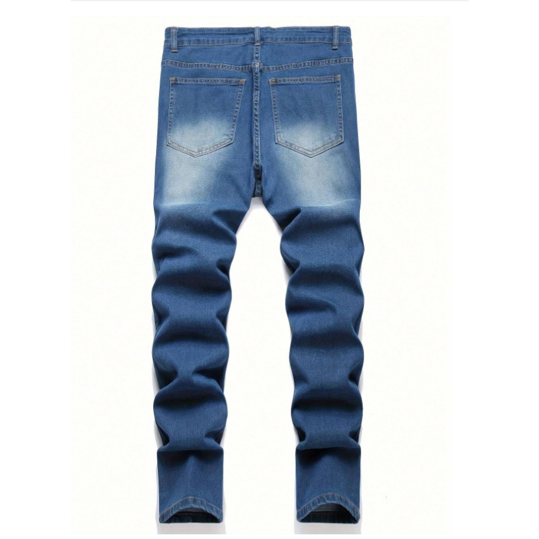 Straight-Leg Pants, Slim Fit Stretch